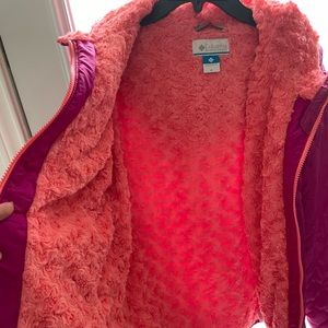 Girls coat. Pink with orange lining. Used a few times. No tears.